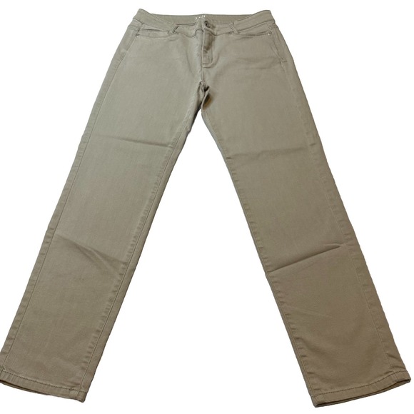 J Jill Jeans Women's 6P Tan Denim Slim Boyfriend Straight Leg Pockets Stretchy - Picture 1 of 10